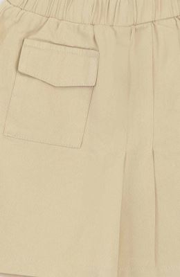 شلوارک کتان طرح دامن پیلی دار