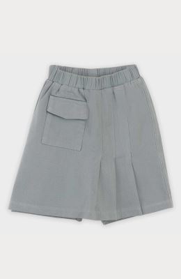 شلوارک کتان طرح دامن پیلی دار