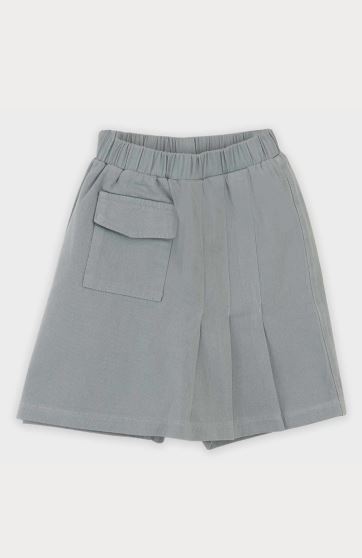 شلوارک کتان طرح دامن پیلی دار