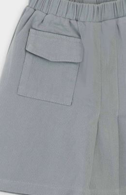 شلوارک کتان طرح دامن پیلی دار