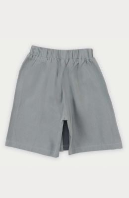 شلوارک کتان طرح دامن پیلی دار