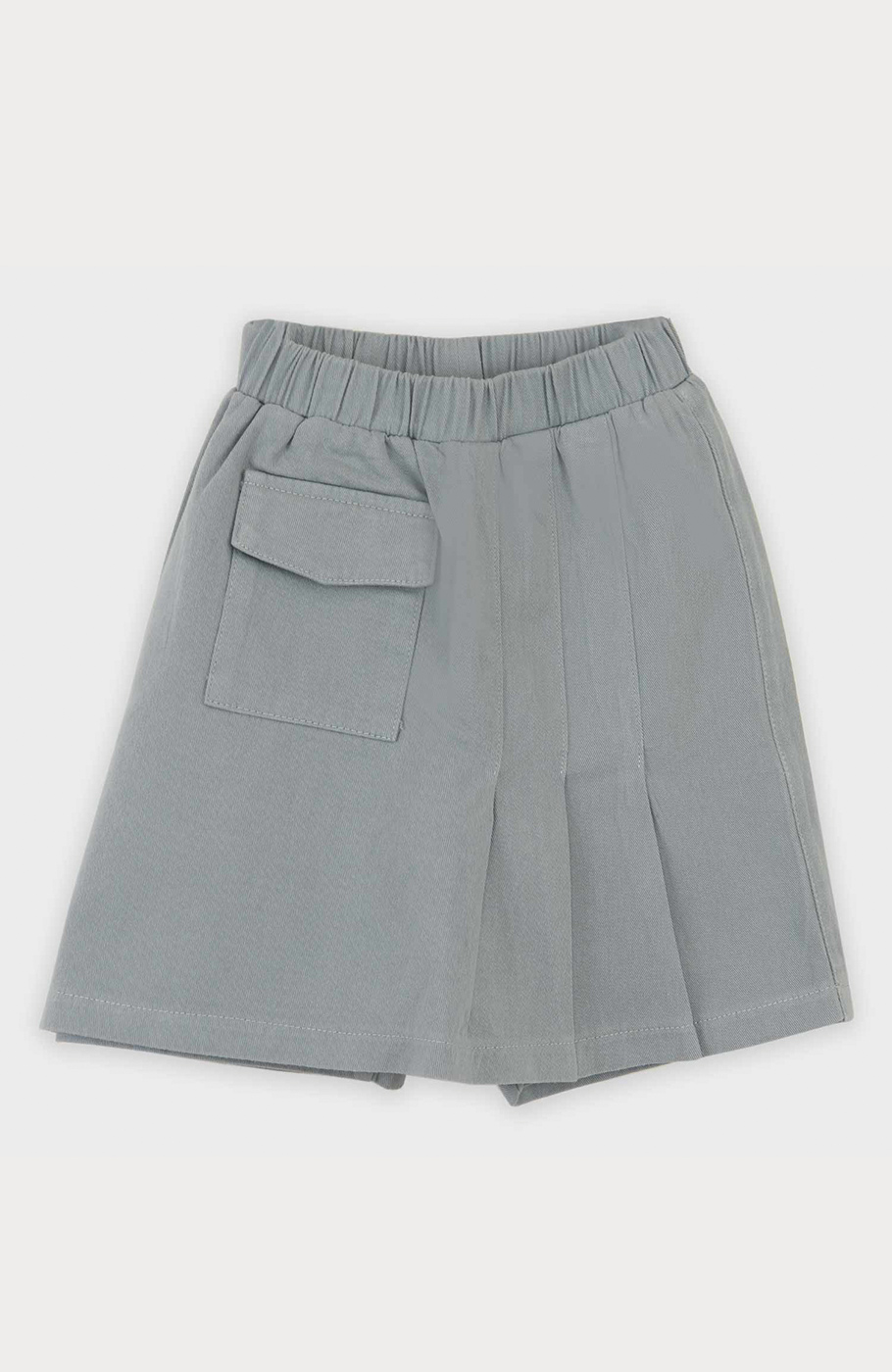 شلوارک کتان طرح دامن پیلی دار