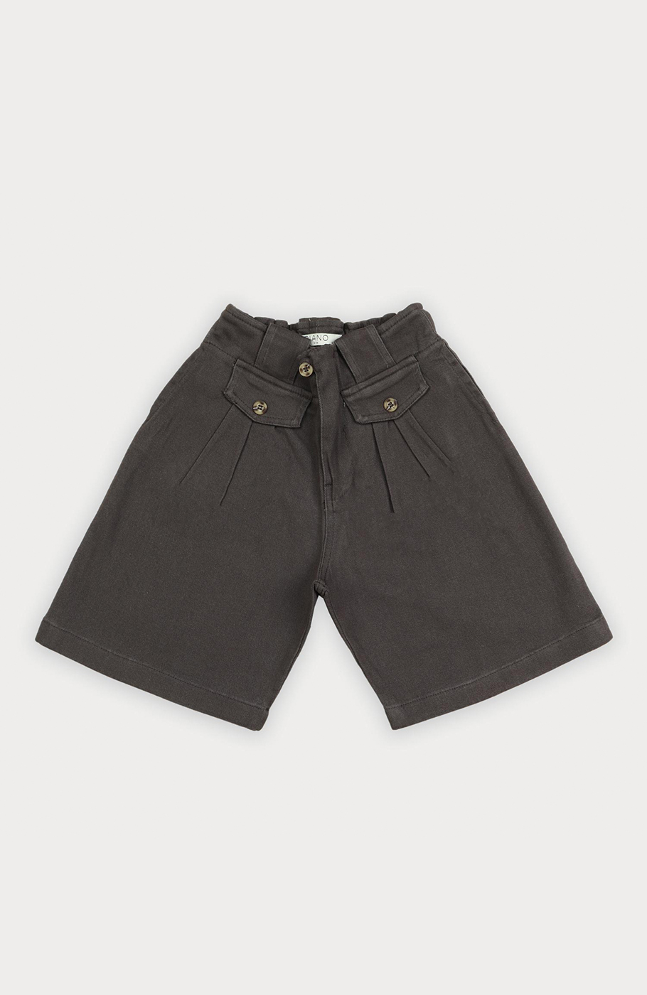 شلوارک کتان پیلی دار 