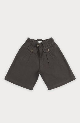 شلوارک کتان پیلی دار 