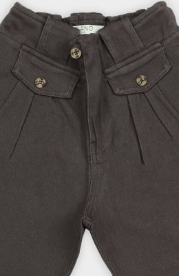 شلوارک کتان پیلی دار 