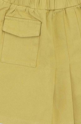 شلوارک کتان طرح دامن پیلی دار