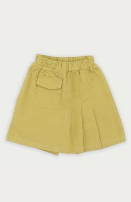 شلوارک کتان طرح دامن پیلی دار