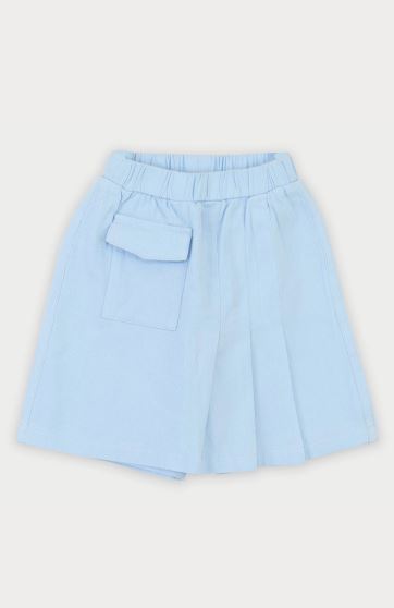 شلوارک کتان طرح دامن پیلی دار