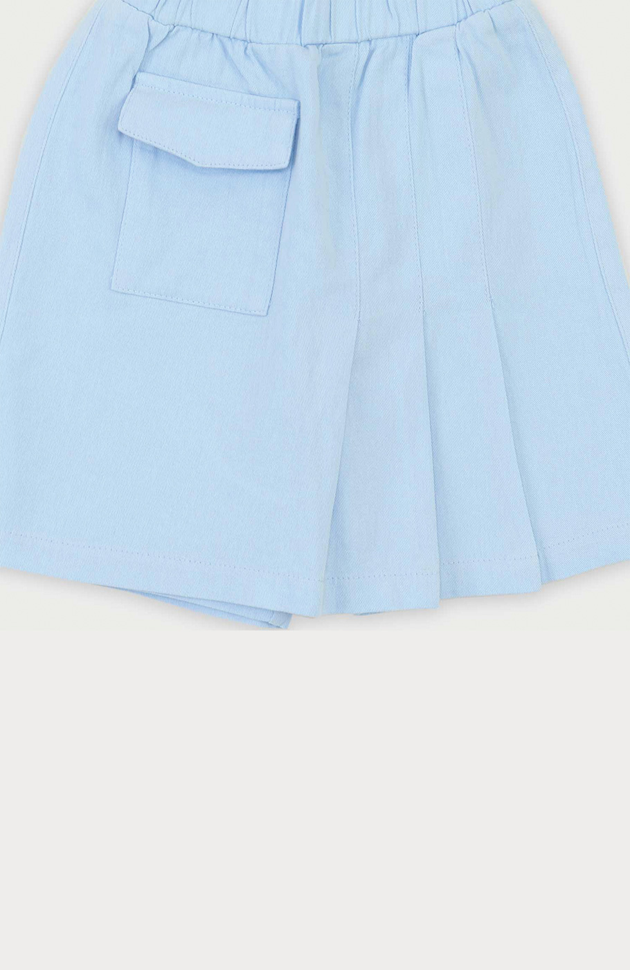 شلوارک کتان طرح دامن پیلی دار