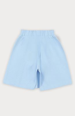 شلوارک کتان طرح دامن پیلی دار