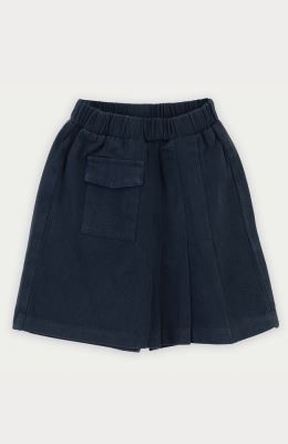 شلوارک کتان طرح دامن پیلی دار