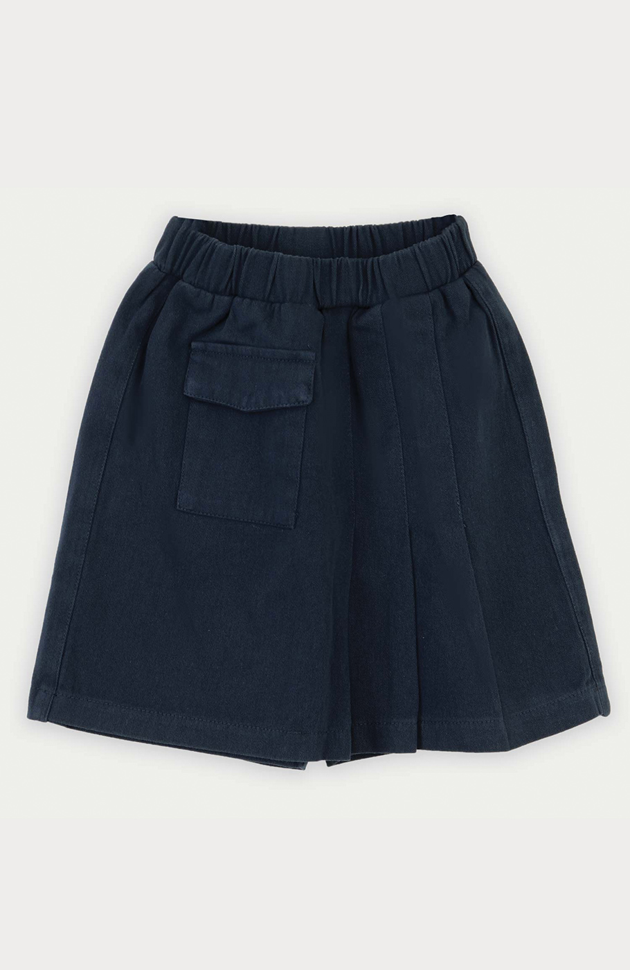 شلوارک کتان طرح دامن پیلی دار