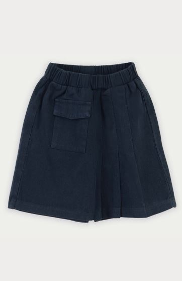 شلوارک کتان طرح دامن پیلی دار