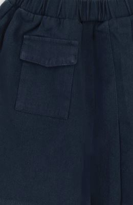 شلوارک کتان طرح دامن پیلی دار