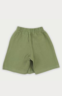 شلوارک کتان طرح دامن پیلی دار