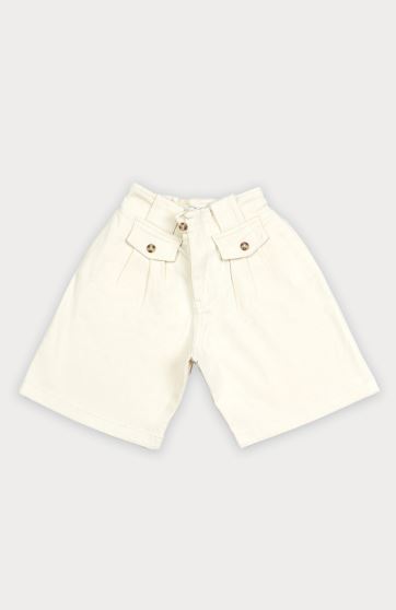 شلوارک کتان پیلی دار