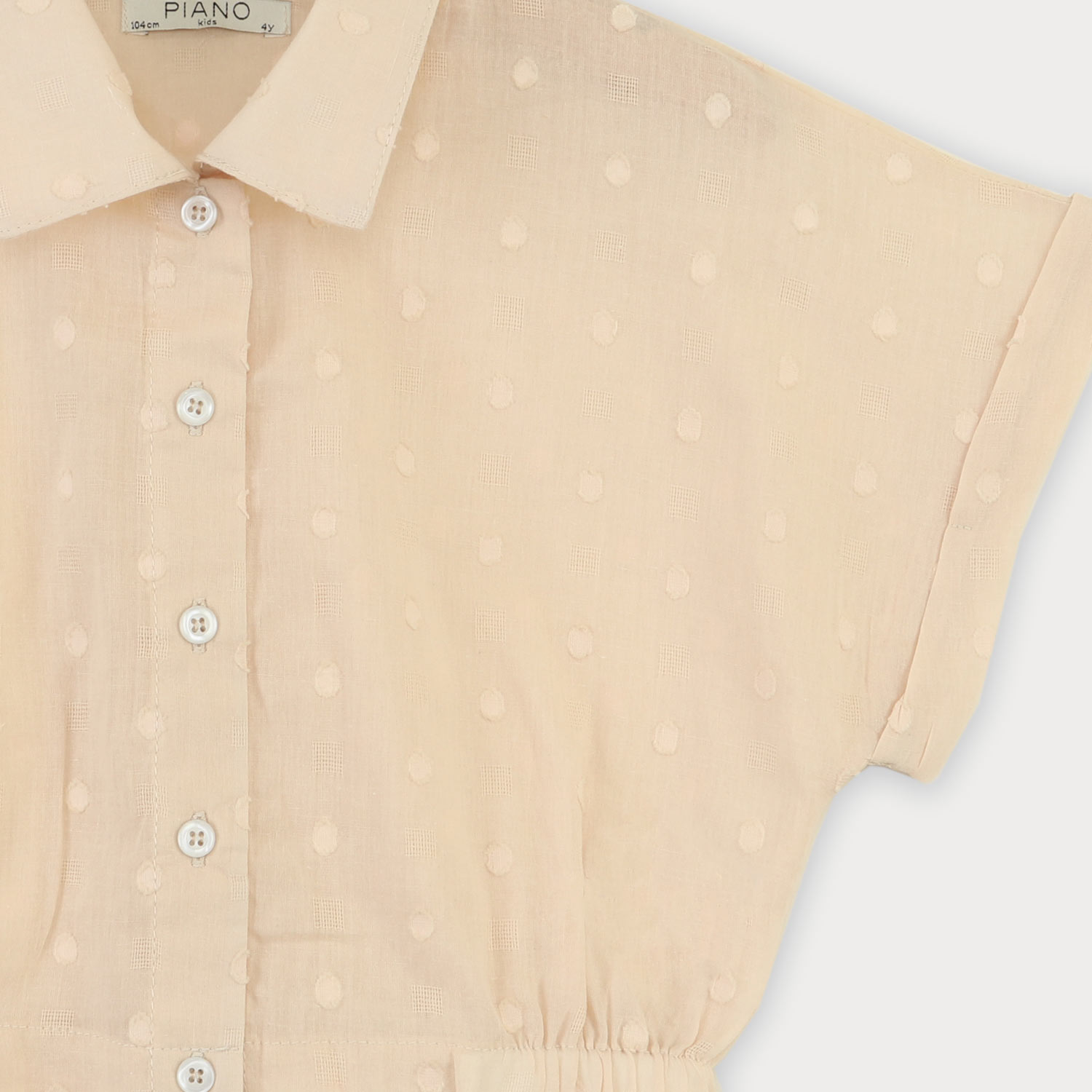 شومیز وال خالدار آستین کوتاه و تاپ یکرو لایکرا