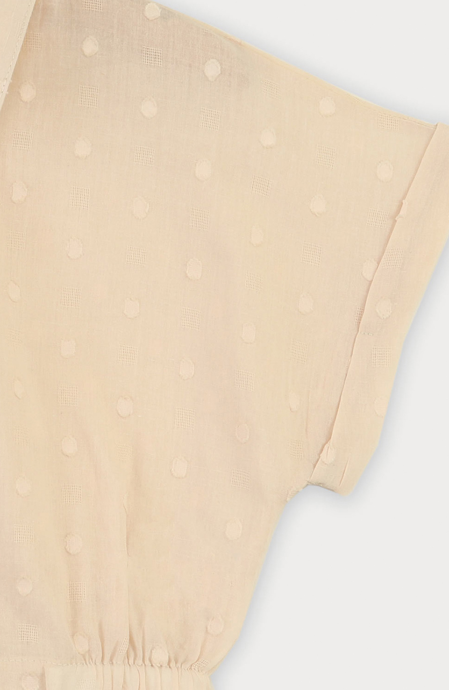 شومیز وال خالدار آستین کوتاه و تاپ یکرو لایکرا