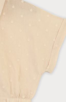 شومیز وال خالدار آستین کوتاه و تاپ یکرو لایکرا