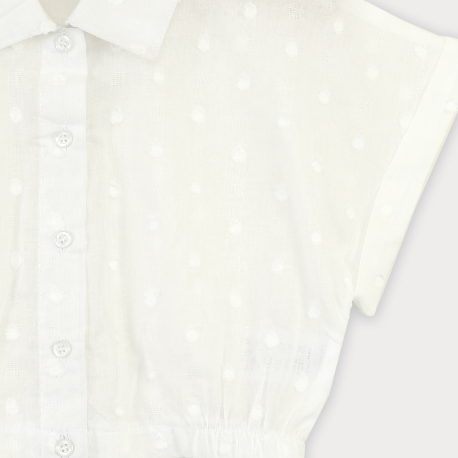 شومیز وال خالدار آستین کوتاه و تاپ یکرو لایکرا