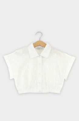 شومیز وال خالدار آستین کوتاه و تاپ یکرو لایکرا