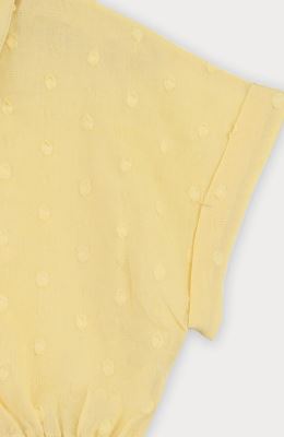 شومیز وال خالدار آستین کوتاه و تاپ یکرو لایکرا