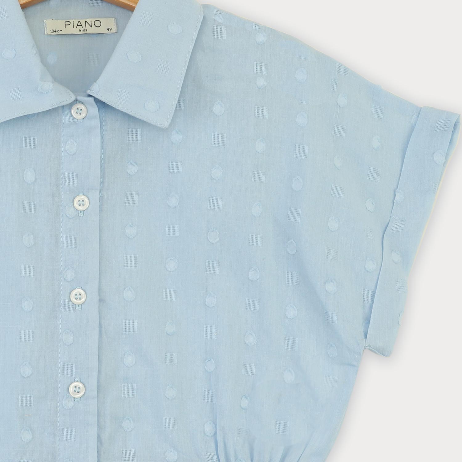 شومیز وال خالدار آستین کوتاه و تاپ یکرو لایکرا