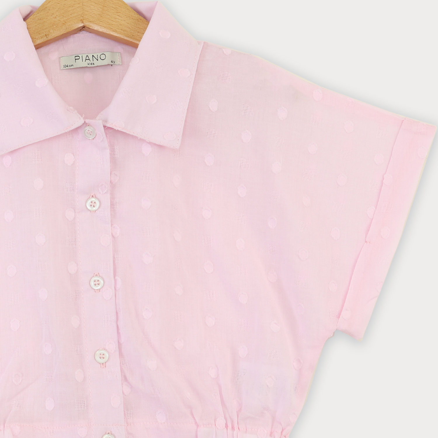 شومیز وال خالدار آستین کوتاه و تاپ یکرو لایکرا