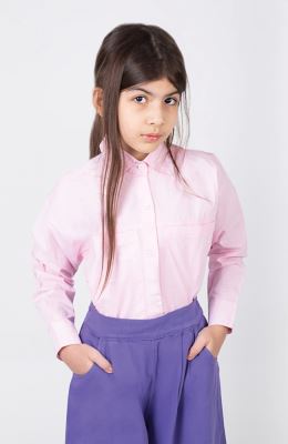 شومیز پوپلین جیب دار آستین بلند