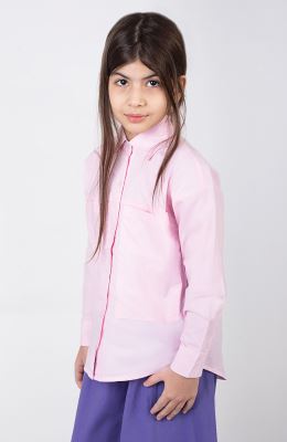 شومیز پوپلین جیب دار آستین بلند