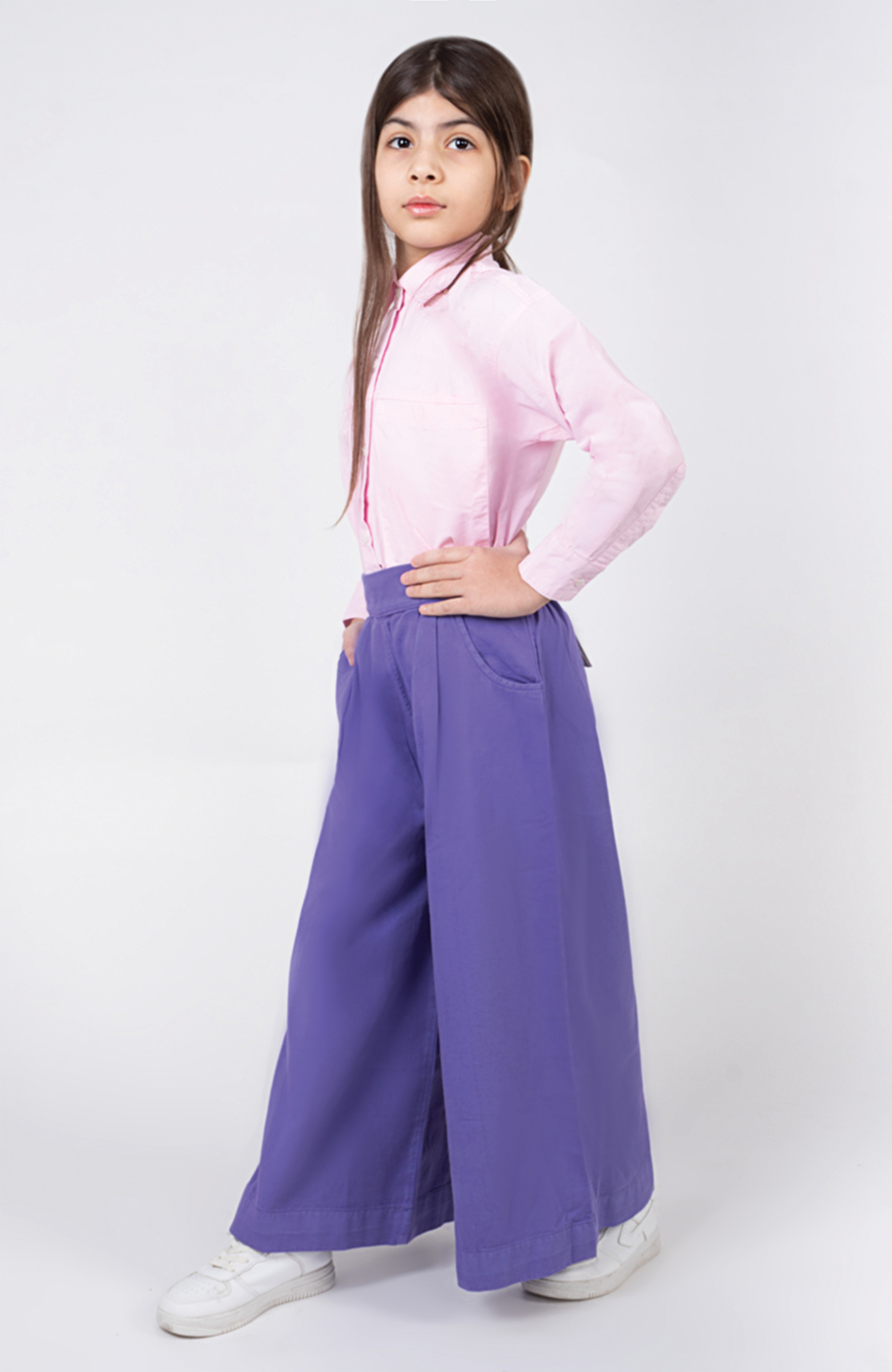 شومیز پوپلین جیب دار آستین بلند