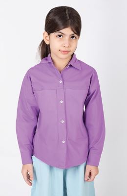 شومیز پوپلین جیب دار آستین بلند