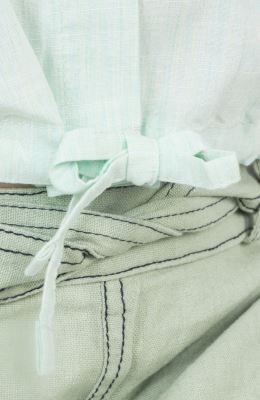 شومیز تاری پودی اسلپ آستین کوتاه