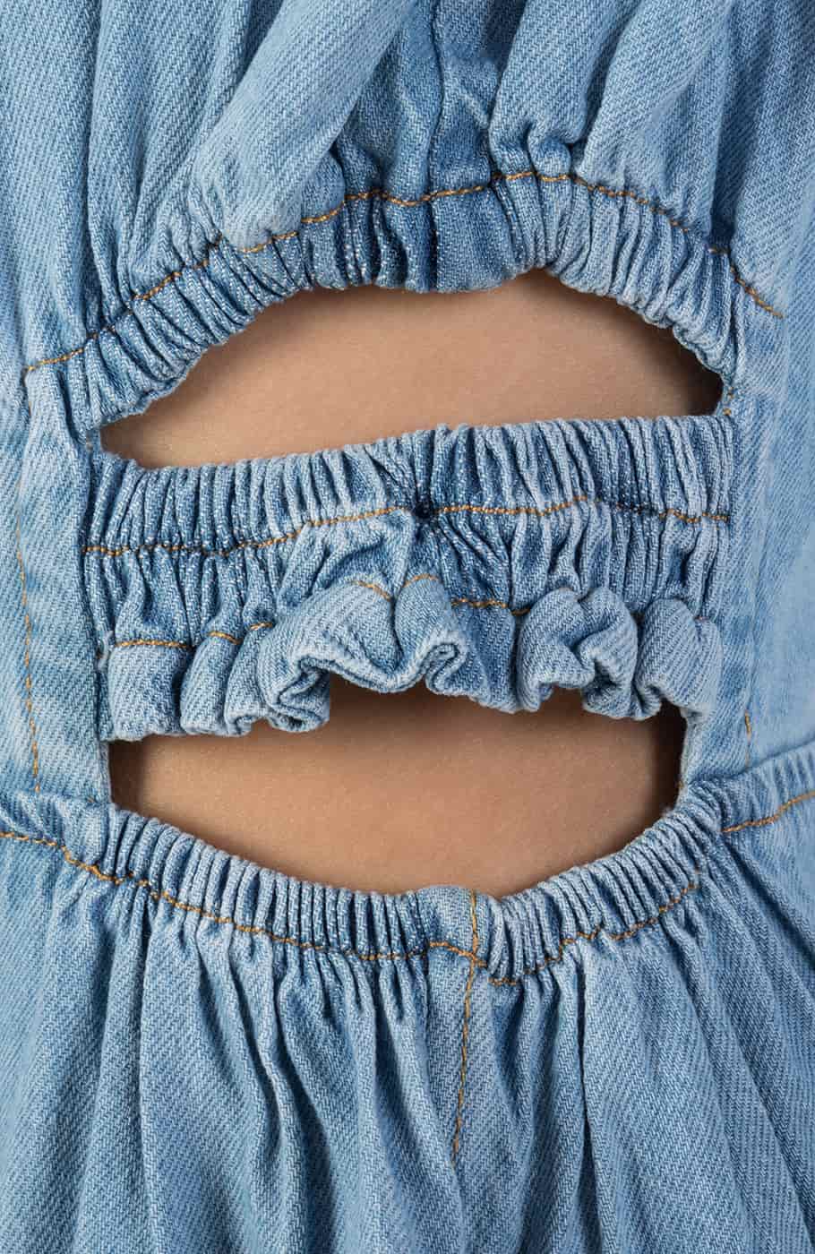 سرهمی شلواری جین آستین حلقه ای