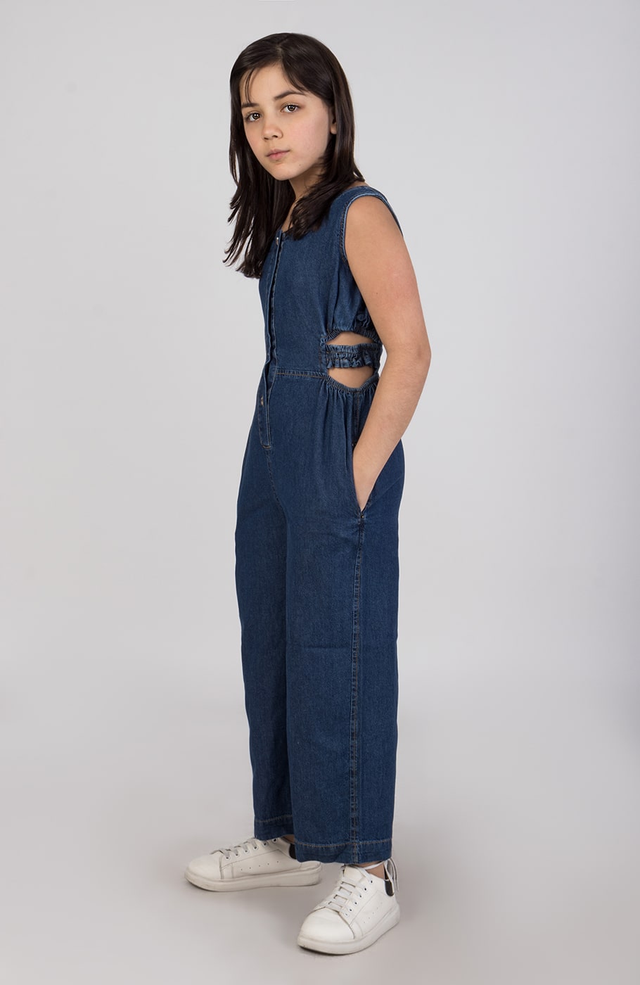 سرهمی شلواری جین آستین حلقه ای