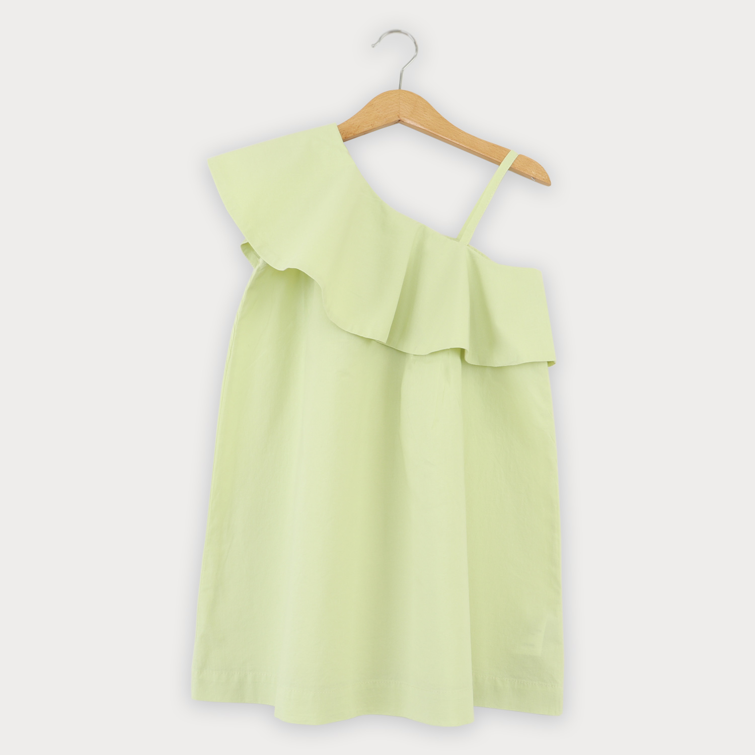 پیراهن پوپلین یقه رومی پیلی دار