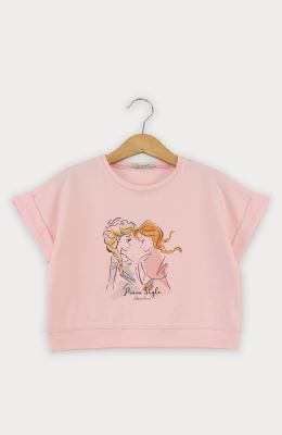 تیشرت یکرو لایکرا آستین پاکتی