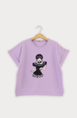 تیشرت یکرو لایکرا آستین پاکتی