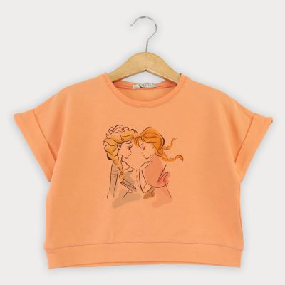 تیشرت یکرو لایکرا آستین پاکتی