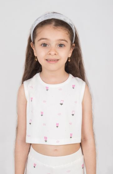 تاپ نیم تنه پنبه لایکرا سوزن خالی (ست با کد 10460)