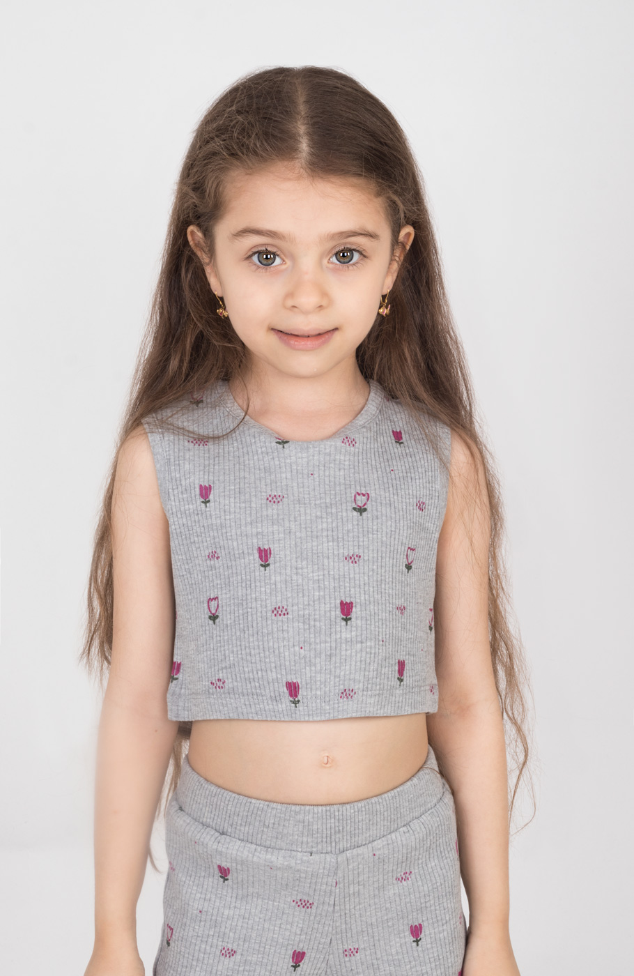 تاپ نیم تنه پنبه لایکرا سوزن خالی (ست با کد 10460)