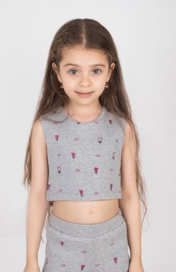 تاپ نیم تنه پنبه لایکرا سوزن خالی (ست با کد 10460)