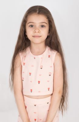 تاپ نیم تنه پنبه لایکرا سوزن خالی (ست با کد 10460)