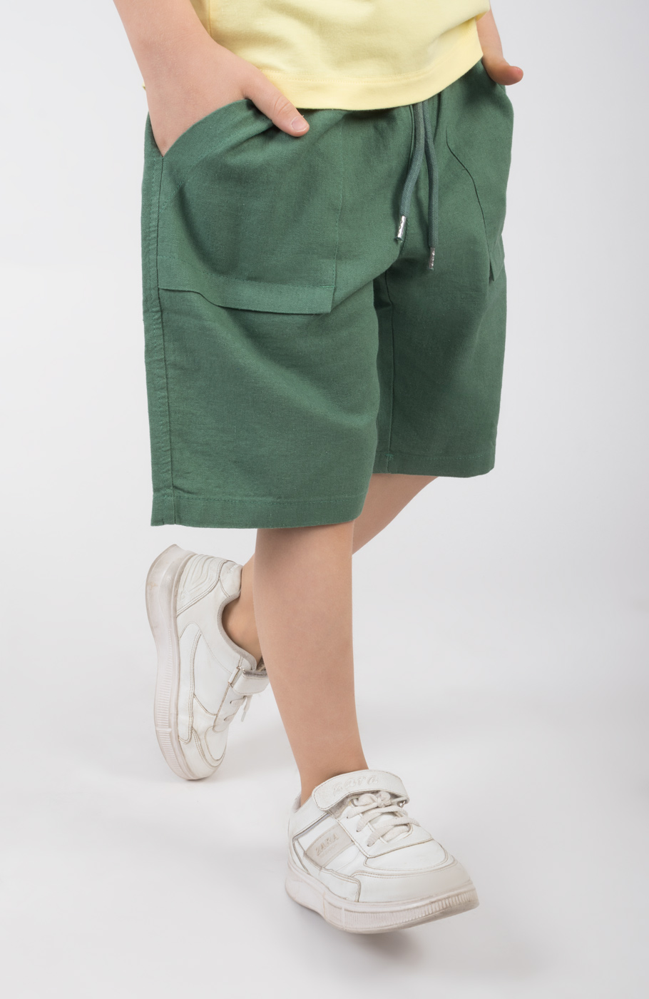 شلوارک لینن جیب دار