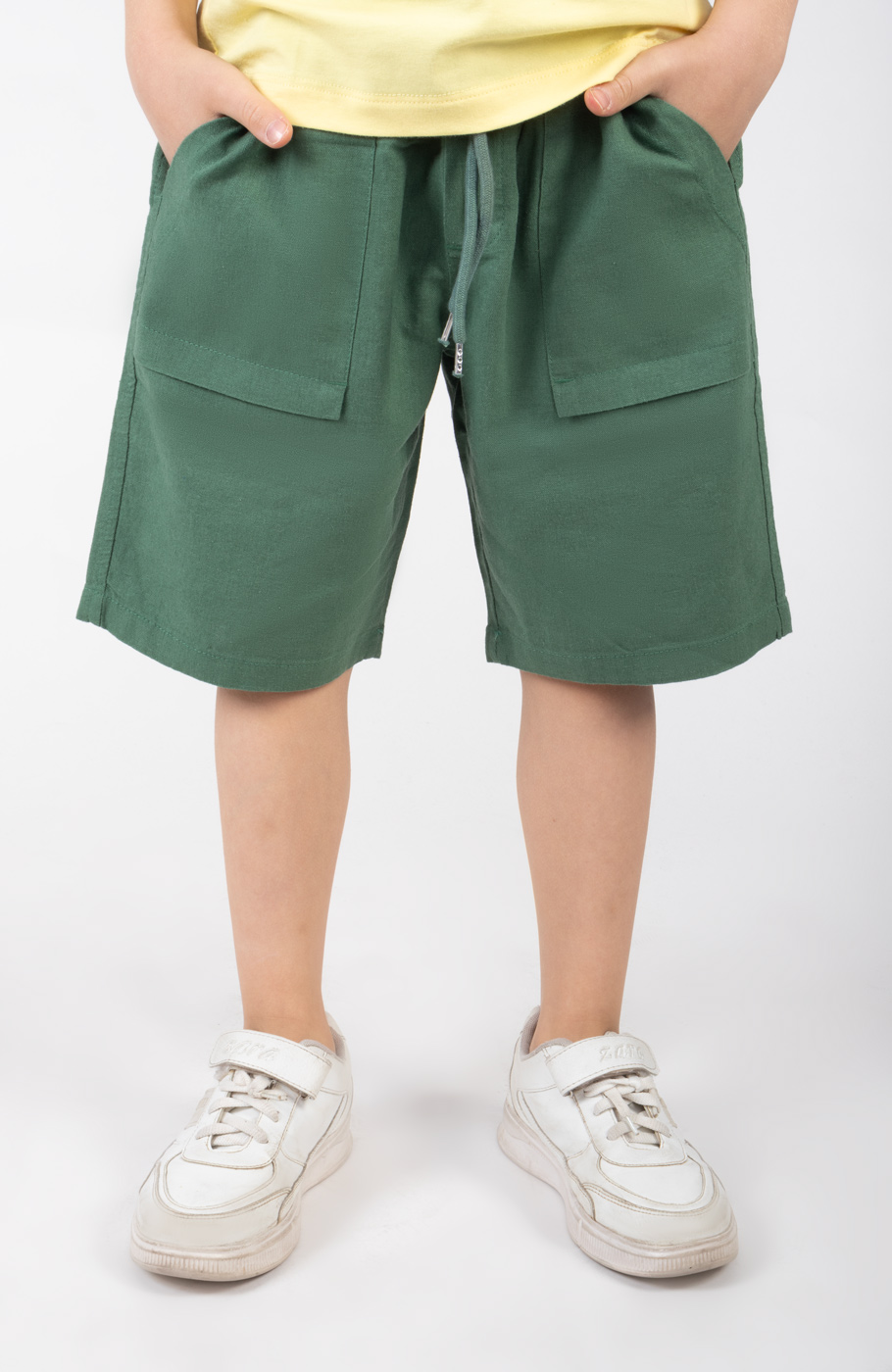 شلوارک لینن جیب دار