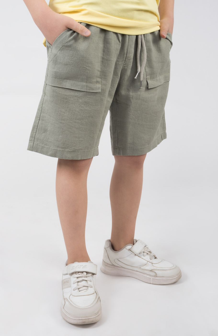 شلوارک لینن جیب دار