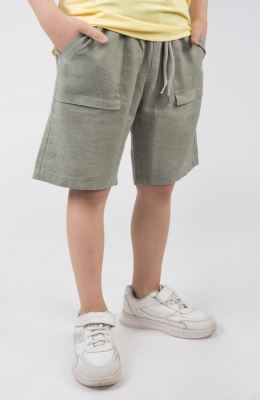 شلوارک لینن جیب دار