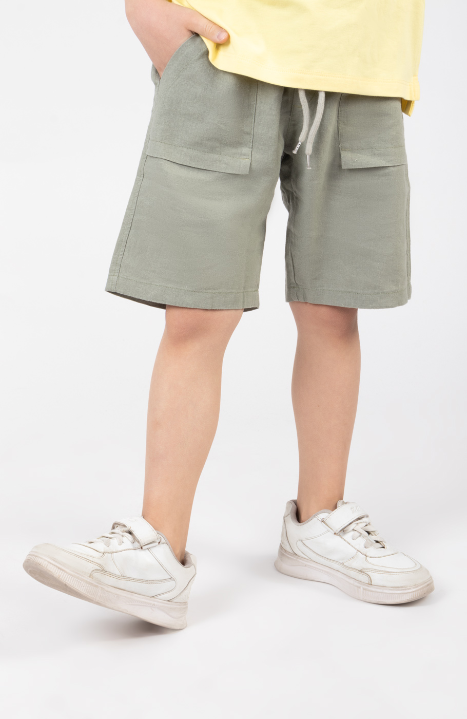 شلوارک لینن جیب دار