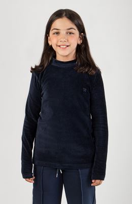 بلوز مخمل کبریتی یقه سه سانت