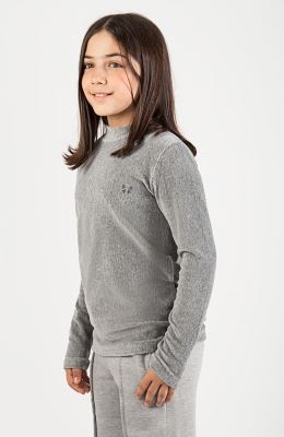 بلوز مخمل کبریتی یقه سه سانت